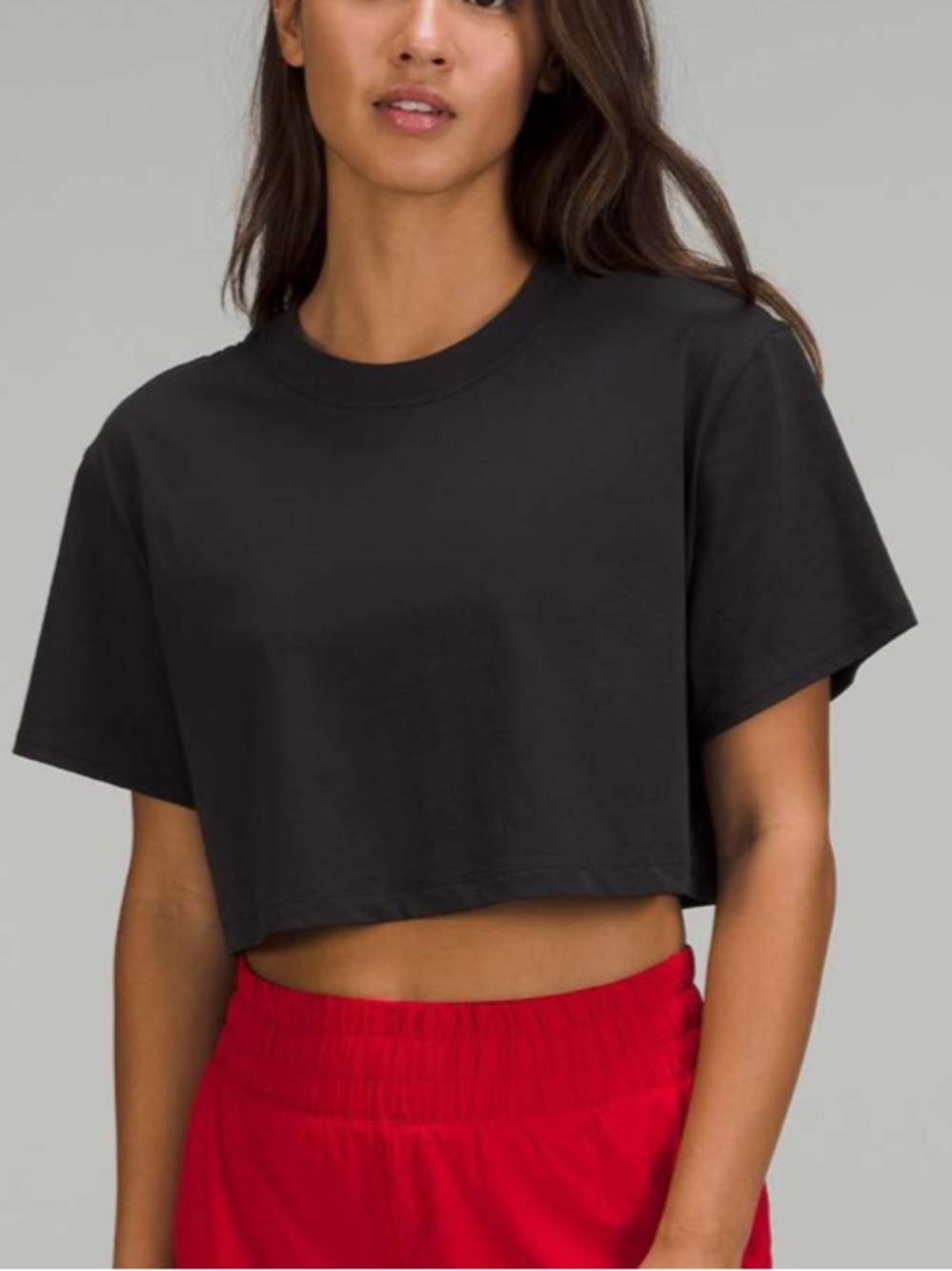 Lululemon All Yours Cropped T in Black